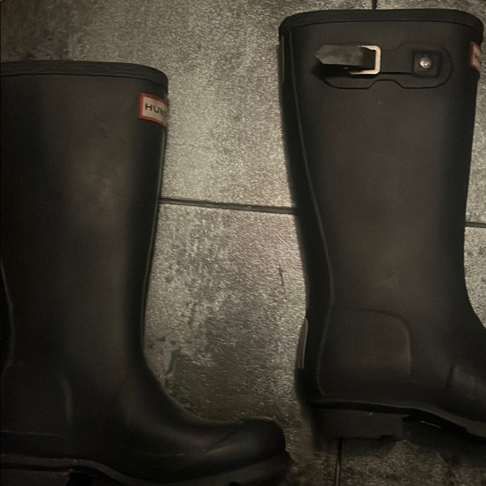 Hunter girls knee rain boots - navy size 2 girls